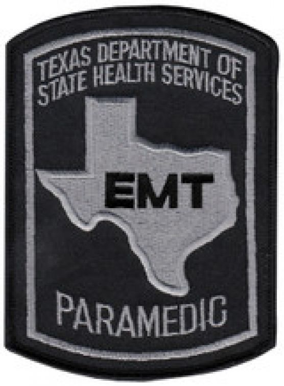 TEXAS PARAMEDIC EMT CENTER, GREY SUBDUED SHOULDER PATCH - SEW ON.